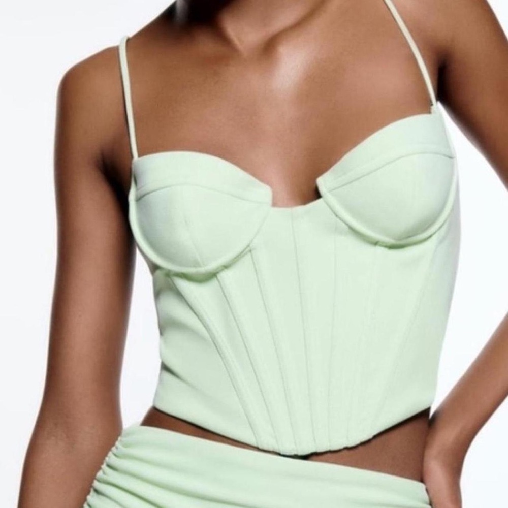 Zara Light Green Corset Top